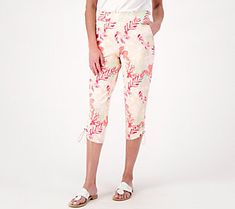 Take that everyday outfit to the next (fabulous) level with this printed French terry pant. From Sport Savvy®. Printed Ankle-length Pants For Spring, Trendy Relaxed Fit Printed Bottoms, Trendy Printed Bottoms With Relaxed Fit, Floral Print Bottoms For Fall Loungewear, Floral Print Fall Bottoms For Loungewear, Floral Print Fall Loungewear Bottoms, Fall Floral Print Loungewear Bottoms, Floral Print Stretch Bottoms For Loungewear, Spring Cotton Loungewear Capris