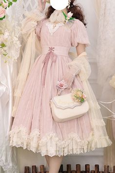 Process Time: Could be shipped out in 5-7 working days. SKU: LIN00797 Fabric: Chiffon Style types: Classic Lolita Season: Spring, Summer, Autumn, Winter Notice: Any of the accessory is not included. Size(IN) Bust Waist Shoulder Width Sleeve Length Length S 33.07 25.98 13.78 9.84 41.73 M 34.65 27.56 14.17 9.84 42.13 L 36.22 29.13 14.57 9.84 42.52 XL 37.80 30.71 14.96 9.84 42.91 2XL 39.37 32.28 15.35 9.84 43.31 Pink Fairycore Dresses, Vintage Pink Outfits, Girly Pink Outfits, Cute Pink Clothes, Cute Pink Dresses, Pink Elegant Dress, Spring Outfits Pink, Kawaii Inspiration, Dollcore Outfits