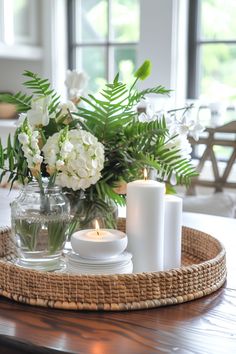 Summer decor ideas Simple Kitchen Table Centerpieces, Summer Dining Room Table Decor, June Decor, Breakfast Table Centerpiece, Dinning Room Centerpieces, Summer Dining Table Decor, Patio Table Centerpiece, Summer Decorations For Home, Summer Table Centerpieces