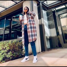 Brand New - Tag Included! Color: Gray/Blue Reference No.: 7522/042 Size: L Blue Reference, Long Plaid Coat, Plaid Coat, Zara Jackets, Blue Gray, Blue Grey, Jackets & Coats, Blogger, Jackets For Women