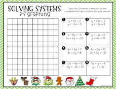 the christmas graphing worksheet for solve systems