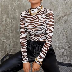 Mock Neck Zebra Striped Sheer Mesh Top Without Bra Ships In 6-10 Days~All Purchases Are Shipped With A Special Gift 94% Polyester, 6% Elastane Slight Stretch Sheer Crop Xs(2) S(4) M(6) L(8/10) Xl-(12) Search: Anthro Festival Preppy Casual Mumu Revolve Spell Reformation Puff Popular Swim Contemporary Layering Free People Cami Dress Top Events Lulu Vacation Beach Contemporary Anniversary Boat Weekend Pool Swim Night Out Shop My Boutique Free People Cami, Sheer Mesh Top, Without Bra, Mesh Tops, Preppy Casual, Vacation Beach, Womens Clothing Stores, Dress Top, Cami Dress