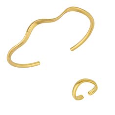 Experience the perfect blend of elegance and versatility with our Molten Wavy Cuff Bangle Gold Bracelet. Crafted with 4. 5mm thickness and highly adjustable for a comfortable fit, this bracelet is hand-shaped for utmost perfection. Make a statement with its naturally beautiful design. Store in a dry cool place. Elegant Adjustable Cuff Bracelet With Open Ring, Elegant Adjustable Wavy Bracelets, Elegant Adjustable Open Ring Cuff Bracelet, Elegant Wavy Oyster Bracelet, Elegant Stackable Open Ring Bracelets, Elegant Open Ring Stackable Bracelets, Elegant Adjustable Wavy Bangle, Modern Wavy Jewelry For Formal Occasions, Adjustable Open Ring Yellow Gold Bracelet