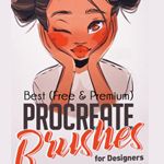 an advertisement for procreate brushes with a woman's face in the background