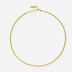 Lait and Lune Baja Mariner Chain Necklace in 18K Gold Vermeil on Sterling Silver Classic Gold Chain Choker Necklace, Classic Gold Plated Box Chain Necklace, Classic Choker Necklace With Adjustable Chain, Classic Gold Tennis Necklace With Adjustable Chain, Classic Necklaces With Oval Link Clavicle Chain, Classic Clavicle Chain Necklaces With Oval Links, Classic Yellow Gold Choker Necklace, Yellow Gold Cable Chain Choker Necklace, Minimalist Yellow Gold Chain Choker