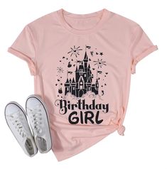 PRICES MAY VARY. Material: Birthday girl shirt soft comfortable fit lightweight, classic fit, double-needle sleeve and bottom hem. Feature: Magical castle shirt, simple magic shirt, happy birthday t shirt,birthday party shirt, birthday squad crew t shirts for women. perfect gift for your family- walt world, epcot, animal kingdom and hollywood studios. Occasion: Perfect for birthday girl and squad, trip, holiday, party,the perfect birthday gift for a loved one or your friends! Gifts: A good gift Birthday Girl Disney Shirt, Disney Birthday Shirt For Women, Magic Kingdom Shirt Ideas, Birthday Disney Shirts, Disney World Birthday, Simple Magic, Cute Birthday Party, Birthday Party Shirts, Disney Trip Outfits