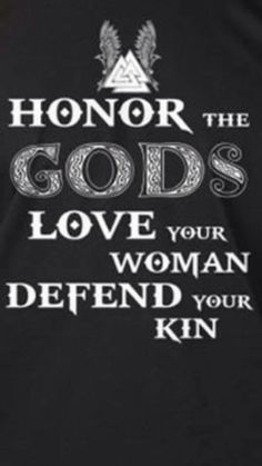 a man wearing a black shirt with the words,'honor the god's love your