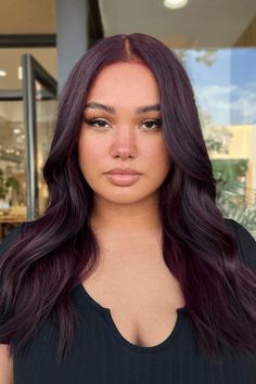 burgundy hair, hair inspiration, hair color Black Burgundy Hair Color, Burgundy Colour On Black Hair, Burgundy Hair On Black Hair, Deep Wine Hair Color Burgundy, Deep Berry Hair Color, Black To Burgundy Hair, Chocolate Violet Hair Color, Deep Crimson Hair, Dark Mahagony Hair Color