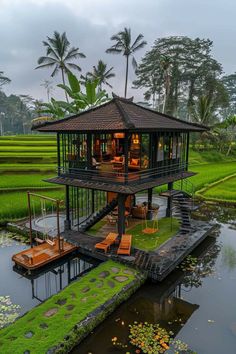 Modern House On Stilts, Fantasy Islands, Kampung House, Tumbleweed Tiny Homes, Tiny House Company, Bamboo Architecture, Unusual Homes