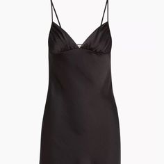 Black Slip Dress, Nwt! Never Worn. Elegant Black Slip Dress For Night, Fitted Black Slip Dress For Daywear, Black Satin Slip Dress For Daywear, Classic Black Mini Dress For Night Out, Black V-neck Slip Dress For Daywear, Elegant Black Mini Dress For Daywear, Aritzia Dress, Black Silk Dress, Black Slip Dress