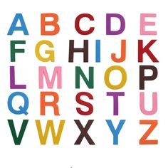 the letters are multicolored and have different shapes to match each other's colors