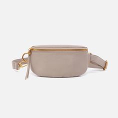 Fern Belt Bag In Pebbled Leather - Taupe Belt Bag Leather, Crossbody Belt Bag, Bow Jewelry, Belt Bags, Shoe Boot Sandals, Adjustable Belt, Leather Hobo, Old English, Clutch Wallet