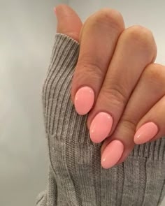 #nails #color #inspiration Short Plain Color Nails, Summer Gel Nails Colors Simple, Salon Dip Nail Colors, Dip And Tip Nails Almond, Nail Inspo Basic Color, Summer Color Almond Nails, Plain Short Almond Nails, Oval Nails One Color, Plain Summer Nails Simple