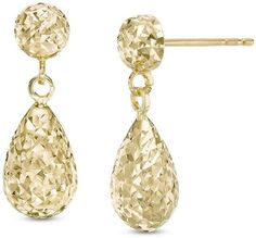 Zales Diamond-Cut Puffed Teardrop Earrings in 14K Gold Diamond Cut Teardrop Earrings, Yellow Gold Teardrop Earrings With Diamond Cut, 14k Gold Teardrop Earrings, Yellow Gold Teardrop Drop Earrings, Fine Jewelry Yellow Gold Teardrop Earrings, Yellow Gold Briolette Teardrop Earrings For Formal Events, Yellow Gold Briolette Teardrop Earrings For Formal Occasions, Yellow Gold Teardrop Briolette Earrings For Formal Occasions, Fine Jewelry Yellow Gold Pear-shaped Teardrop Earrings