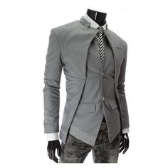 One Button Blazer Jacket Futuristic Jacket, Blazer Casual, Slim Fit Blazer, Slim Suit, Futuristic Fashion, Men's Suits, Casual Blazer, Blazers For Men