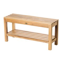 a wooden bench sitting on top of a white background