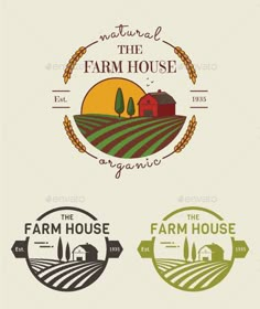 farm house logo templates - buildings logo templates and badges on behance