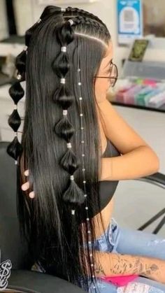 Rave Hair, Beautiful Braided Hair, Hair Stylist Life, Long Straight Hair, Easy Hairstyles For Long Hair, Pretty Hairstyles, Kids Hairstyles, Hair Looks, Medium Length Hair Styles