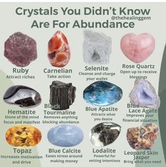 Archery Design, Energy Stones Crystal Healing, Crystals For Wealth, Witchcraft Crystals, Best Healing Crystals, Gemstones Chart, Crystal Healing Chart, Crystal Uses, Crystal Vibes