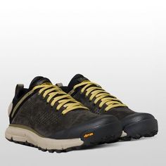 When our favorite hiking trails were recently covered in rain or snow, we trek past the trailhead with the Danner Trail 2650 GTX Hiking Shoe. A durable and lightweight suede and textile upper combined with a GORE-TEX waterproofing defend against weather and rocky abrasion alike, while a breathable mesh lining lets heat escape to keep our feet at optimum temperature. A reinforced heel counter and TRAILGUARD platform provides optimum stability when scrambling rocky ascents, and an OrthoLite Hiking Shoe, Waterproof Shoes, Trail Shoes, Hiking Shoes, Gore Tex, Hiking Trails, Shoes Online, Rocky, Hiking Boots