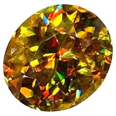 an orange diamond with many colors on it