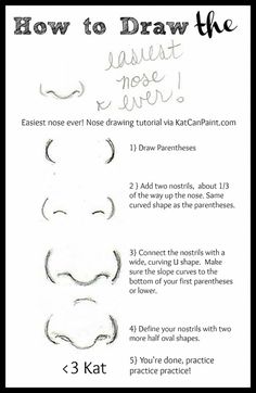 instructions for how to draw the nose