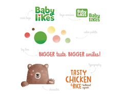 the baby likes logo has been designed to look like a bear