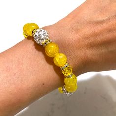 Yellow Beads With Rhinestones All Items Are Packaged Carefully! Smoke Free / Odor Free / Climate Controlled Environment!! *** Fast Shipping *** Bundle To Save! Adjustable Yellow Crystal Bracelet With Gemstone Beads, Elegant Yellow Stretch Bracelet With Round Beads, Elegant Yellow Crystal Bracelet With Round Beads, Elegant Yellow Beaded Stretch Bracelet, Elegant Yellow Stretch Bracelet, Adjustable Yellow Faceted Beads Stretch Bracelet, Yellow Stretch Bracelet With Faceted Beads For Gift, Yellow Faceted Beads Bracelet, Elegant Yellow Beaded Bracelets With Gemstone Beads