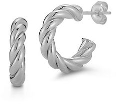 Whether you're running errands or heading out for a night of dancing, add a swirl of sophistication to your look with these versatile twisted hoop earrings. From Sterlina Silver. Twist Hoop Earrings, Twisted Hoop Earrings, Silver Hoops, Running Errands, Swirl, Dancing, Jewelry Earrings, Hoop Earrings, Twist