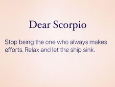 the words dear scorpio are written in blue ink on a pink background