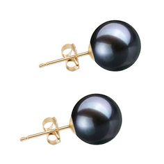 Black Round Pearl Earrings For Formal Occasions, Classic Black Pearl Earrings, Gift Black Round Pearl Earrings, Black Pearl Earrings As A Gift, Pearl Earrings Studs, Akoya Pearl Earrings, Gold Earrings For Women, Saltwater Pearls, Earrings Studs