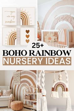 boho rainbow nursery Rainbow Nursery Ideas, Girls Nursery Rainbow, Rainbow Nursery Theme, Boho Nursery Girl, Boho Rainbow Nursery, Nursery Decor Ideas, Boho Baby Room, Ikea Nursery, Rainbow Nursery Decor