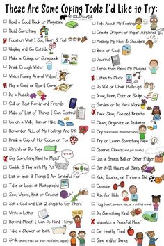 Teachers, School Cousnelors, Parents! Why Teach & Practice Healthy Coping Skills?Life can get really tough. So it's important to help young people -and ourselves, too- to cultivate tools and tricks that can support us to get through the hard stuff of living, to relate to uncomfortable feelings with self-compassion and to practice skills that can help us to feel calmer and more relaxed. And this is where using healthy coping strategies come into play. Kids Coping Skills, Kids Checklist, Learning Lessons, Healthy Coping Skills, School Social Work, Counseling Activities, Counseling Resources, Coping Strategies, Mental And Emotional Health