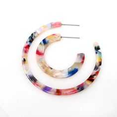 "❤️Bauble Sky Special Offer❤️ ▪️All Item 10% OFF ▪️Free Shipping Over $35 (USA domestic only) ▪️Free Shipping Over $80 (International) [ Circle Acetate Fashion Hoop Earrings] : simple & modern multi colored resin in push back earrings. We offer 2 sizes of the hoop. This lightweight earring is simple and modern, but stylish. Bauble Sky modern earring is a Must-have Item for your Special Day and Everyday! With it, You will look more charming and attractive. ♥Size Options [Large]: 2\" (50mm) [S Trendy Small Hoop Plastic Earrings, Modern Plastic Hoop Earrings For Gifts, Modern Plastic Hoop Earrings As Gift, Trendy Acetate Earrings For Gifts, Plastic Hoop Earrings For Gifts, Plastic Hoop Earrings As Gift, Plastic Hoop Earrings Gift, Multicolor Modern Small Hoop Earrings, Modern Multicolor Small Hoop Earrings