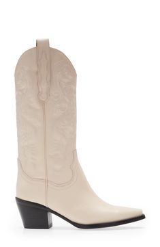 Ornate stitching furthers the rugged Western style of this iconic casual boot. 2 1/4" heel (size 8.5) 12 1/4" shaft; 13 1/2" calf circumference Pull-on style Leather upper and lining/synthetic sole Imported Women's Shoes Classic Boots With Block Heel And Medium Width, Classic Boots With Block Heel Medium Width, Classic Medium Width Boots With Block Heel, Western Style Calf Leather Boots, Classic Boots With Stacked Heel Medium Width, Western Boots With Block Heel For Fall, Western Calf Leather Boots For Fall, Classic Spring Boots Medium Width, Classic Square Toe Boots For Spring