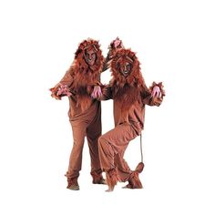 two people in animal costumes standing next to each other