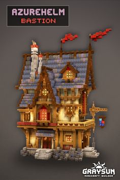 an image of a house made out of legos and some sort of stuff on it