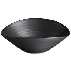 an empty black bowl on a white background