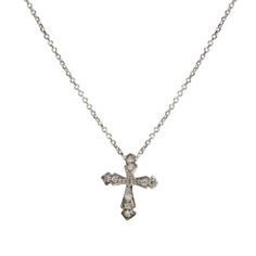 "This dainty antique Sterling Silver diamond Cross necklace is dipped in black rhodium to give it that antique look. Great gift for Christenings, bridesmaids, birthdays, or graduations. Attached to chain length of your choice. *Different chain lengths available *Approximate dimensions: 0.60\" (L) (including loop at top) and 0.40\" (W). Upgrades for FedEx/UPS guaranteed 2-day delivery are available and can be selected prior to checkout without separate invoicing. It is generally not an issue, but Elegant Silver Cross Necklace For Wedding, Elegant Engraved Cross Necklace For Anniversary, Elegant Cross Pendant Necklace With Oxidized Finish, Elegant Oxidized Cross Pendant Necklace, Silver Diamond Cross Necklace, Diamond Cross Necklace, Graduation Gifts For Daughter, Easter Jewelry, Initial Ring