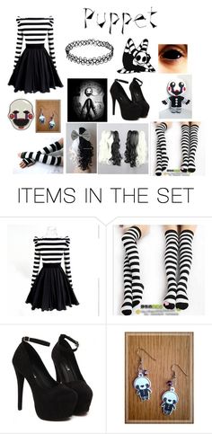 "Puppet fnaf2" by tatianazapatat ❤ liked on Polyvore featuring art and me Fnaf Puppet Makeup, Marionette Fnaf Cosplay, Puppet Fnaf Cosplay, Fnaf Cosplay Ideas, Fnaf Outfit Ideas, Marionette Cosplay, Fnaf Marionette