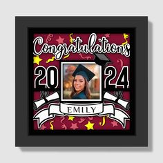 a graduation photo frame with the words congratulations