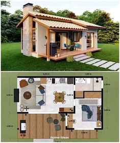 small house plans that look like they are built in the ground and on top of each other