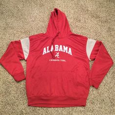 New Alabama Crimson Tide Hoodie Men’s Large Sweatshirt Red Nwot Excellent New Condition Without Tags Attached. No Defects. Comes From A Pet Free And Smoke Free Environment. Size: Large Bust: 48" Around Waist: 48" Around Shoulders: 24" Around Sleeves: 24" Inseam: 16" Length: 27" Materials: 100% Polyester Made In Pakistan Team Spirit Hooded Fall Outerwear, Fall Team Spirit Hooded Outerwear, Red Fan Apparel Hoodie, Collegiate Red Hoodie Top, Red Hoodie With Letter Print For College, College Red Hoodie With Letter Print, Red College Hoodie With Letter Print, Red Letter Print Hoodie For College, Red Letter Print Hoodie