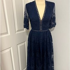 Lace Navy Maxi Dress- Rene The Label Perfect For A Wedding Or Holiday Party. Never Worn, Bought For A Wedding. Excellent Condition. Navy Lace, Maxi Dress Navy, Lace Maxi Dress, Colorful Dresses, Maxi Dress, Navy, Womens Dresses, Lace, Women Shopping