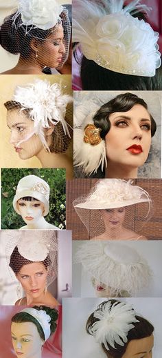 Weddingzilla: Vintage Wedding Inspiration Board VIntage Hats, Fascinators & Headpieces Hat Wedding Dress, Vintage Wedding Hats, Bridal Hats, Fascinator Hats Wedding, Hats Ideas, Vintage Wedding Inspiration, Hat Wedding, Bridal Hat, Vintage Brides