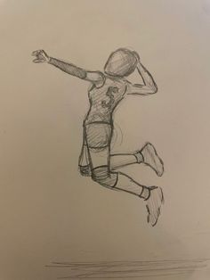 a drawing of a person jumping in the air