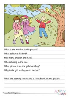 Picture Story Writing Grade 4, Picture Composition For Grade 4 English, Picture Comprehension For Grade 1, Picture Composition For Grade 3, Descriptive Writing Activities, Rainy Day Pictures