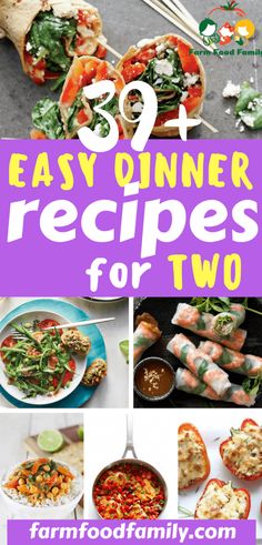 easy dinner recipes for two with text overlay