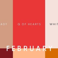 an image of the color palettes for friday's q of hearts, white and red