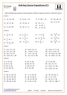 the worksheet for solve linear functions